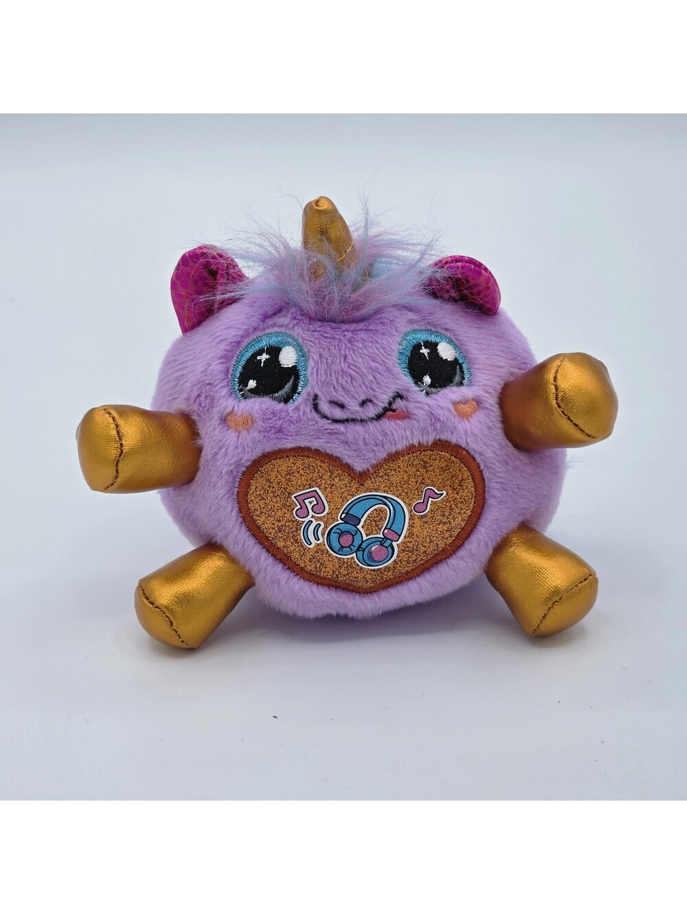 Zuru Rainbocorns Purple Gold Sparkle Heart Surprise Music/DJ Unicorn Plush Toy